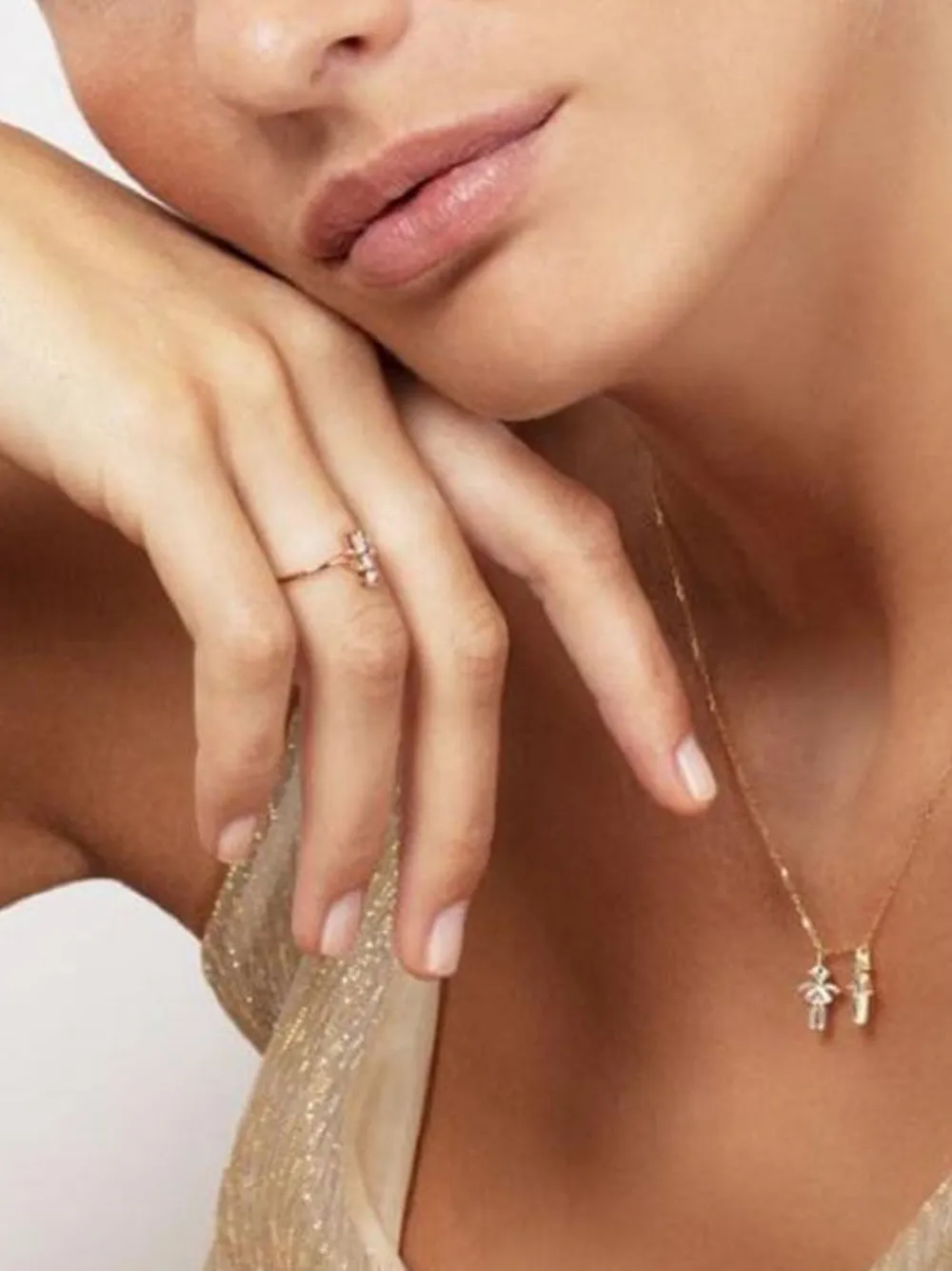 Little Ones Paris 18kt Rose Gold Girl Diamond Ring In Pink