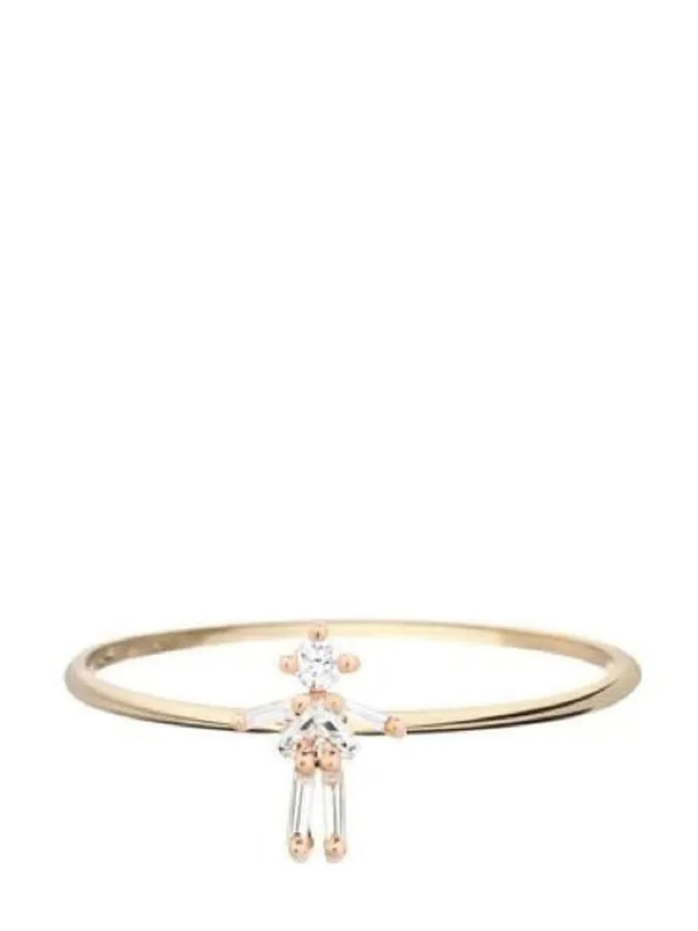 Little Ones Paris 18kt Rose Gold Girl Diamond Ring In Pink
