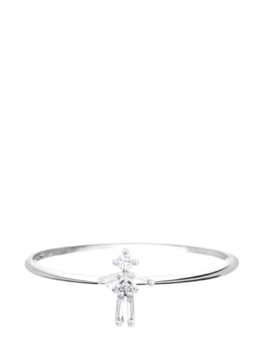 Little Ones Paris 18kt White Gold Girl Diamond Ring In Silver