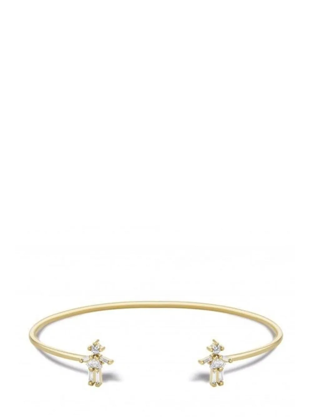 Little Ones Paris 18kt Yellow Gold Girl Diamond Bangle In Gold
