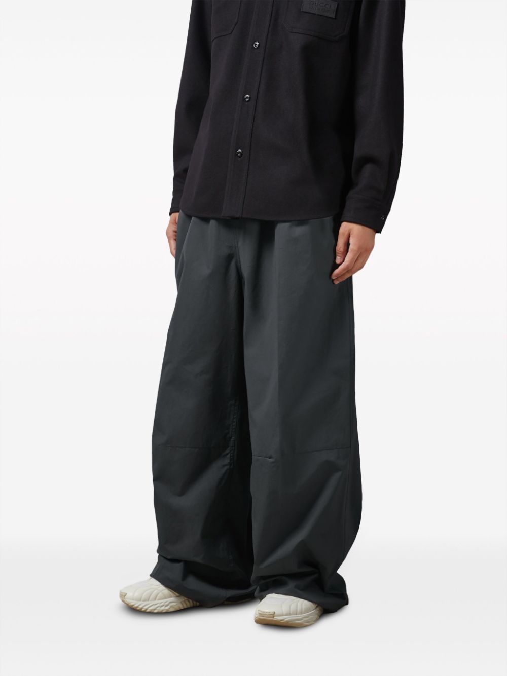 Gucci poplin wide-leg trousers - Zwart