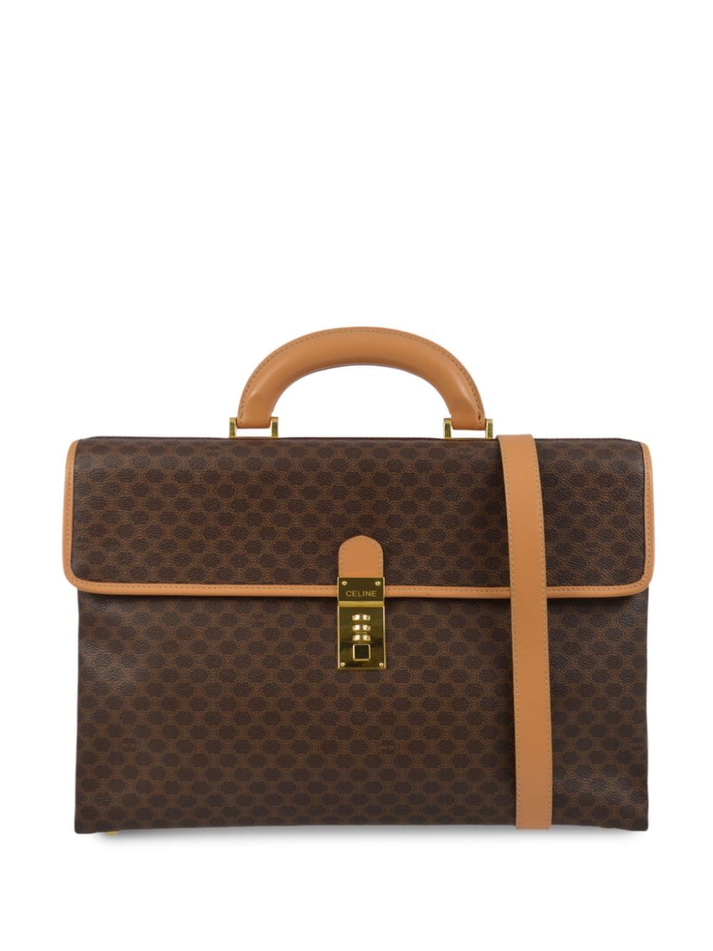 Pre-owned Celine 1990-2000s Macadam Two-way Briefcase In Brown