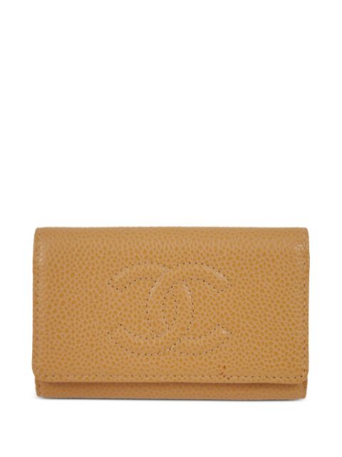 HOT SALE CHANEL 2003 Caviar leather key case Women