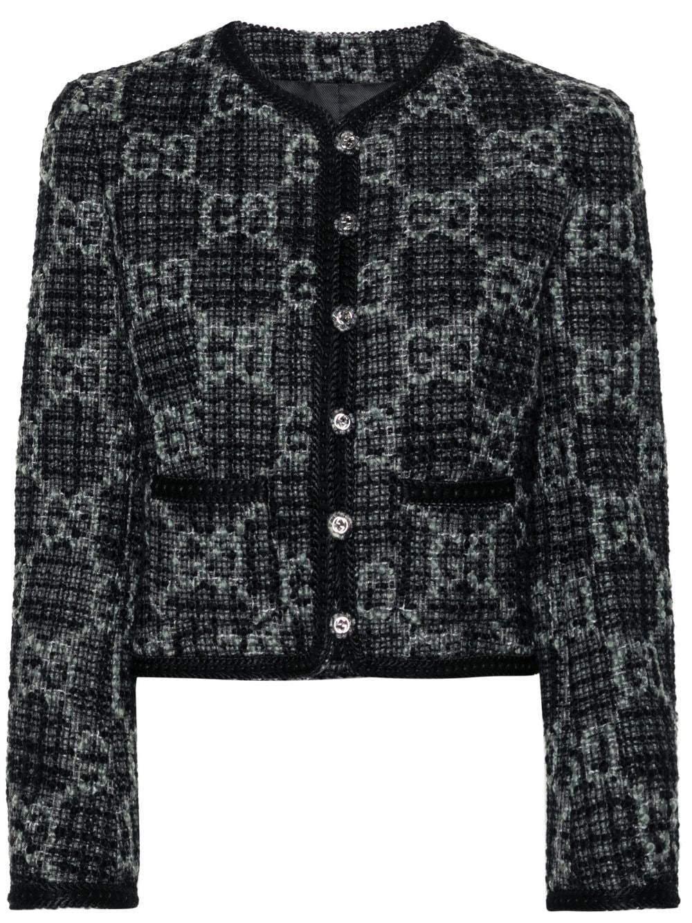 Gucci GG-pattern tweed jacket - Grau