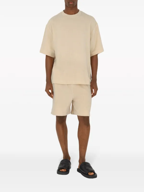 Burberry logo-jacquard towelling-finish T-Shirt | Neutrals | FARFETCH