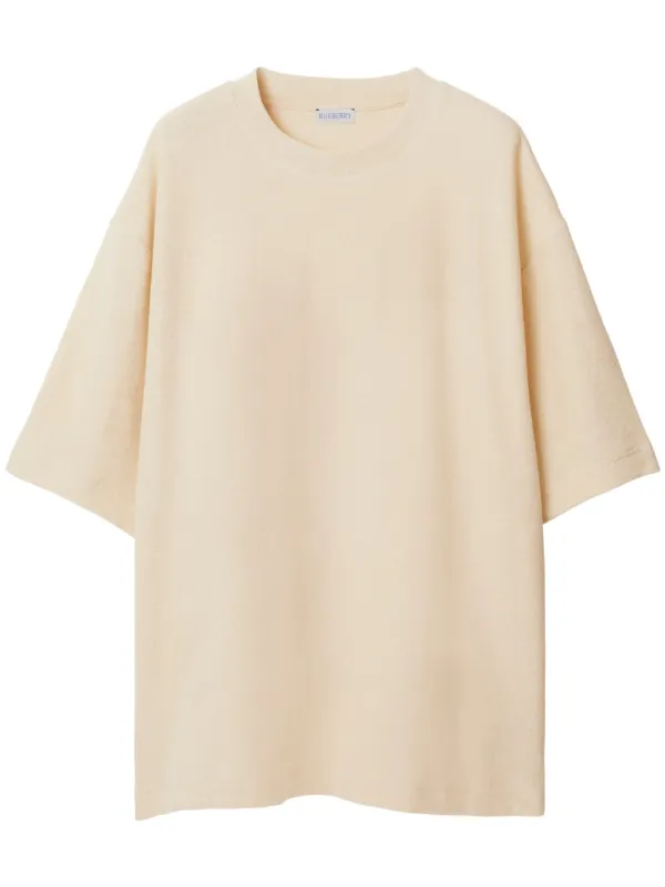 Burberry logo-jacquard towelling-finish T-Shirt | Neutrals | FARFETCH