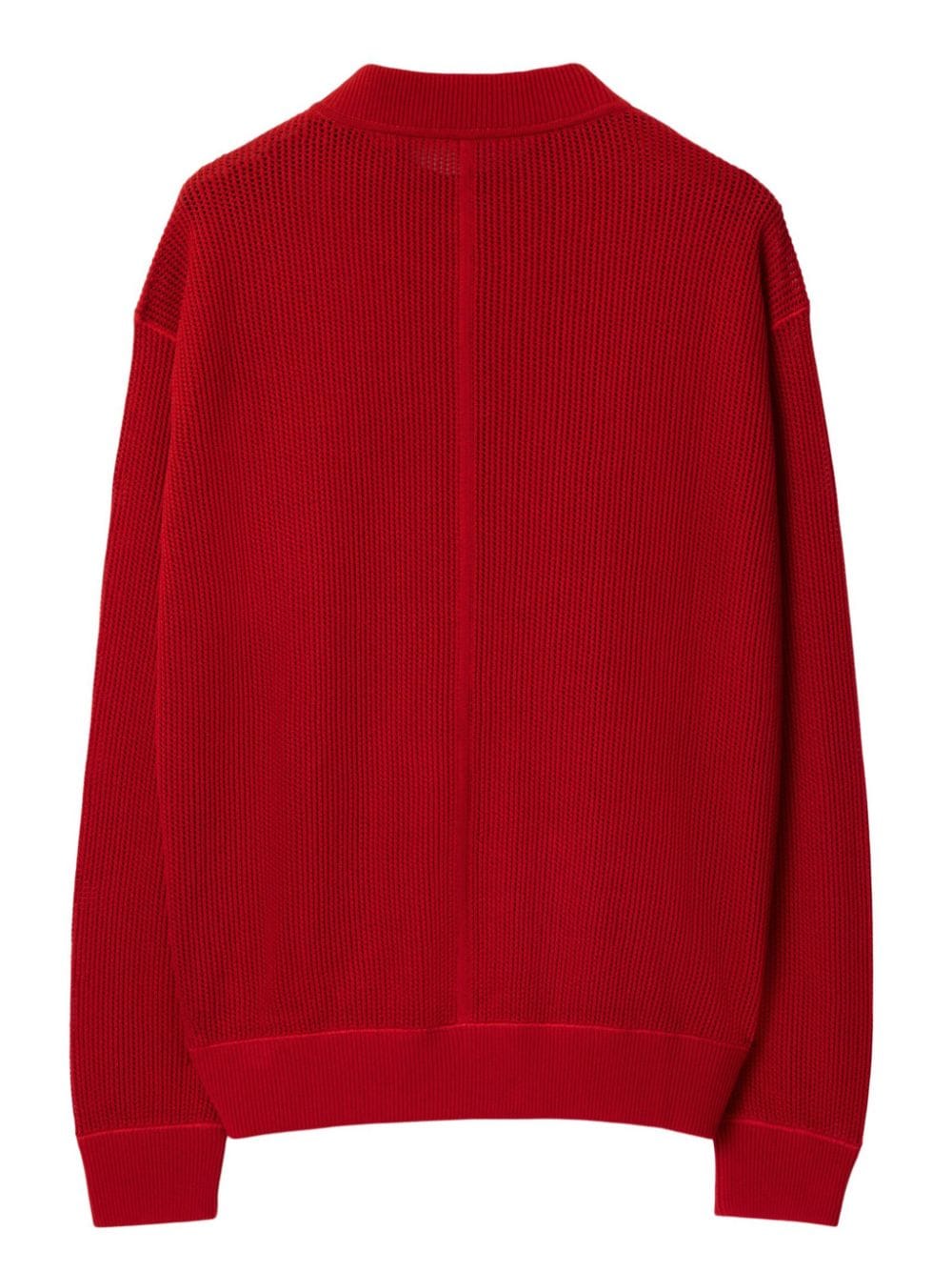 Shop Burberry Ekd Mesh-knit Jumper In Red