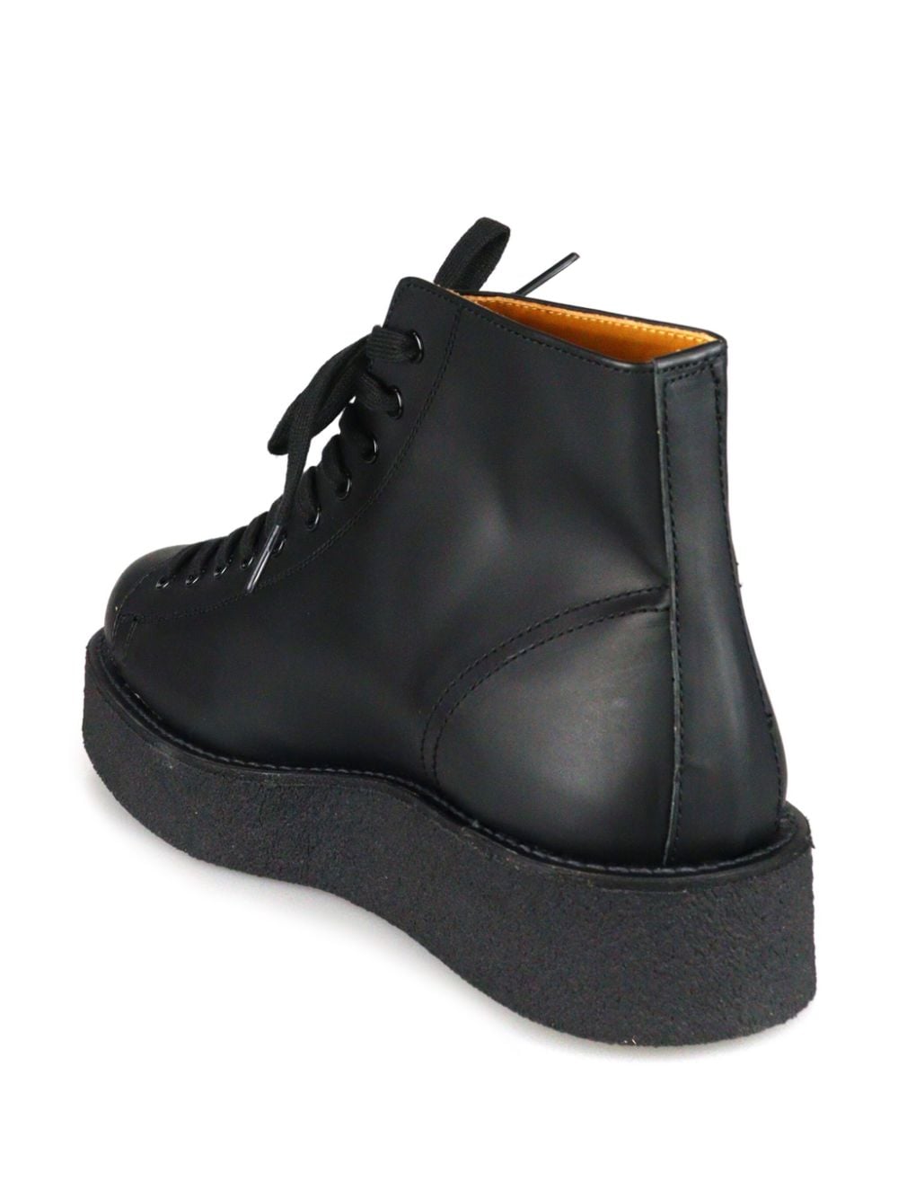 Shop Yohji Yamamoto Demi Leather Boots In Black