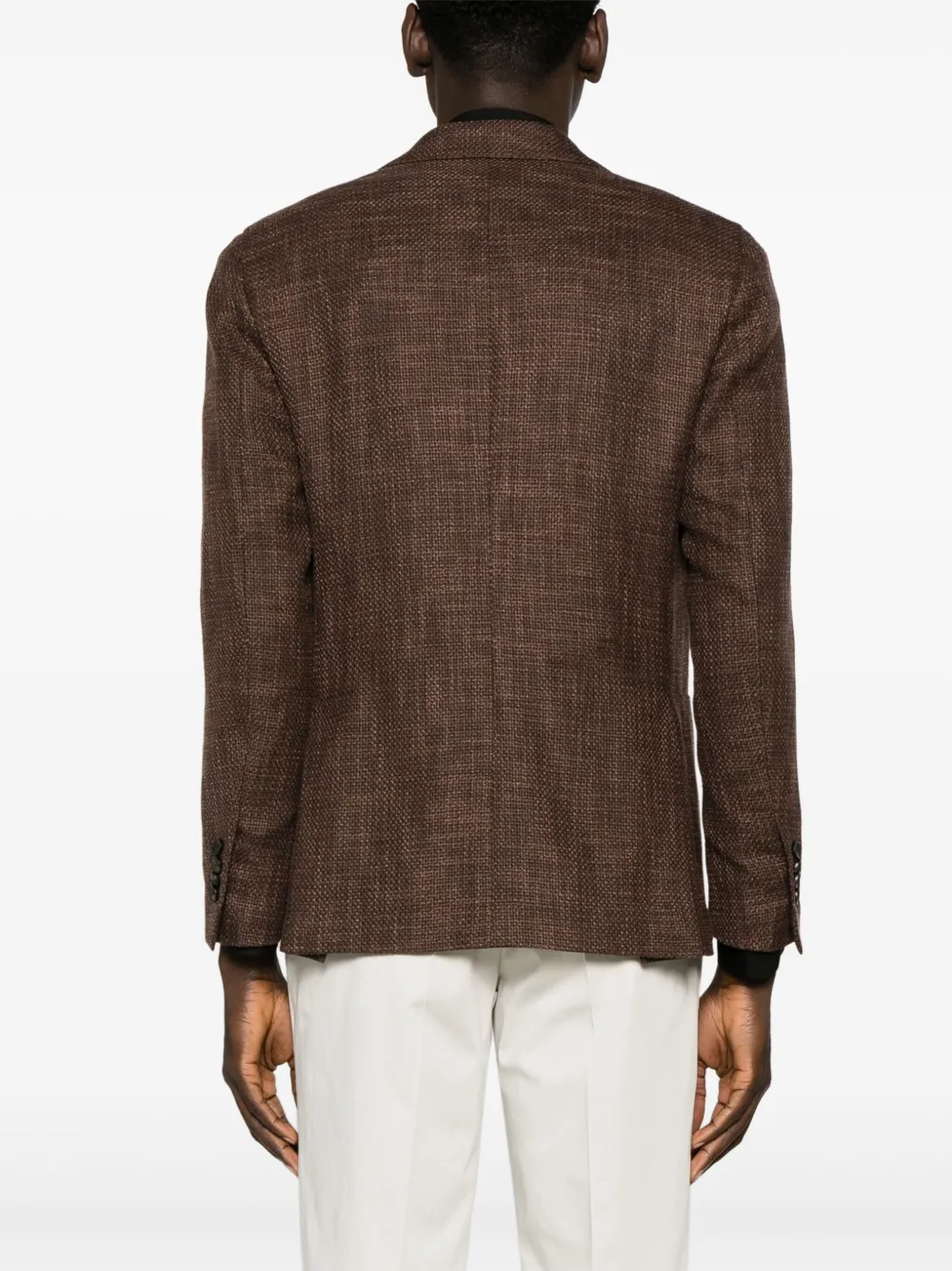 Shop Lardini Notched-lapels Single-breasted Blazer In Brown