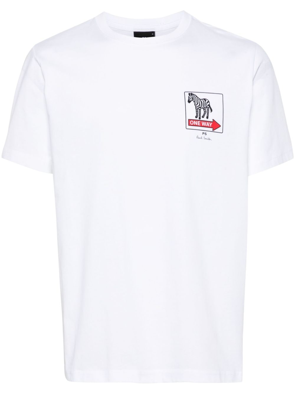 Ps By Paul Smith One Way Zebra T-shirt Mit Grafischem Print In White