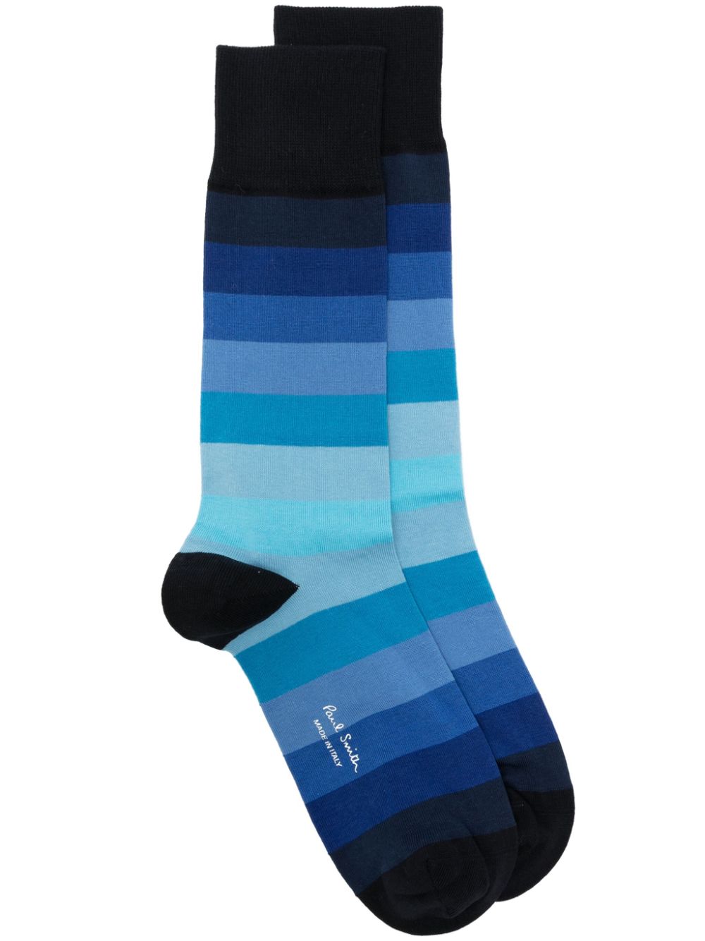 Shop Paul Smith Striped Cotton Blend Socks In 蓝色