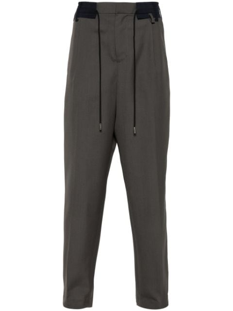 sacai cotton tapered trousers