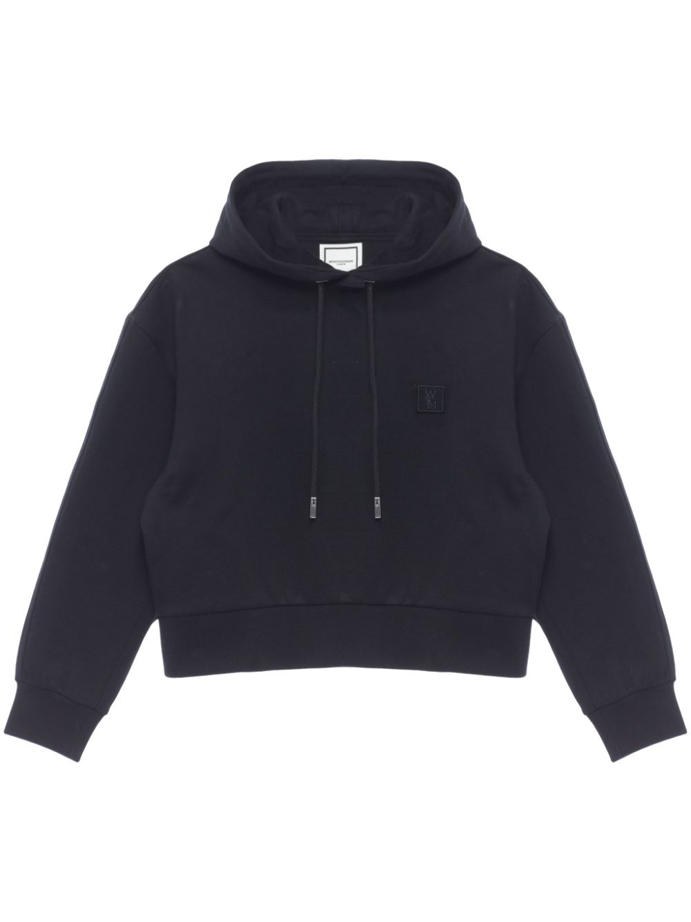 Wooyoungmi Letter Cotton Hoodie In Black