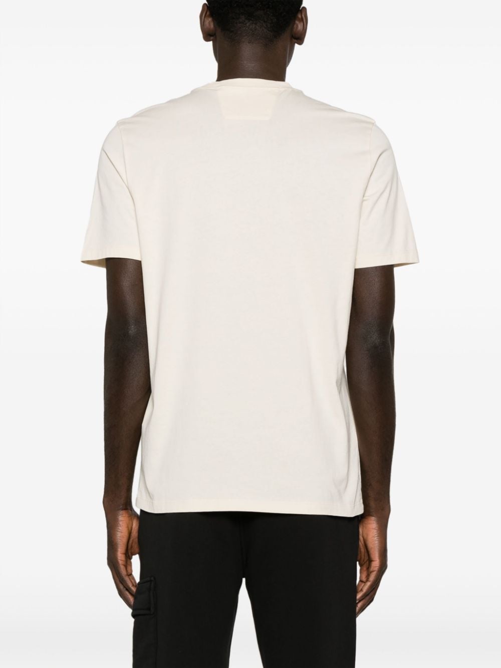 Shop C.p. Company Logo-patch Cotton T-shirt In Neutrals