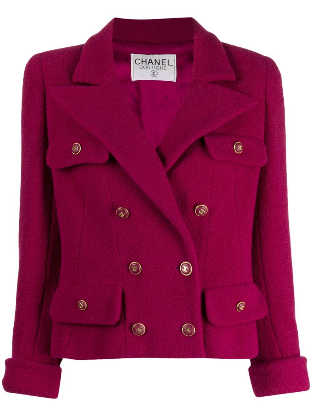 Pre-owned Chanel 1995 Double-breasted Blazer In Pink