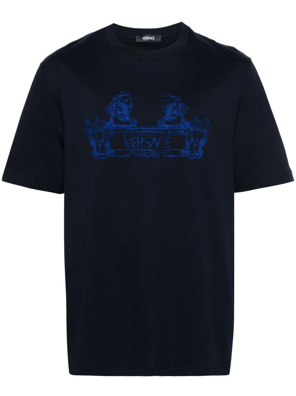 Versace Cartouche cotton T-shirt Blauw