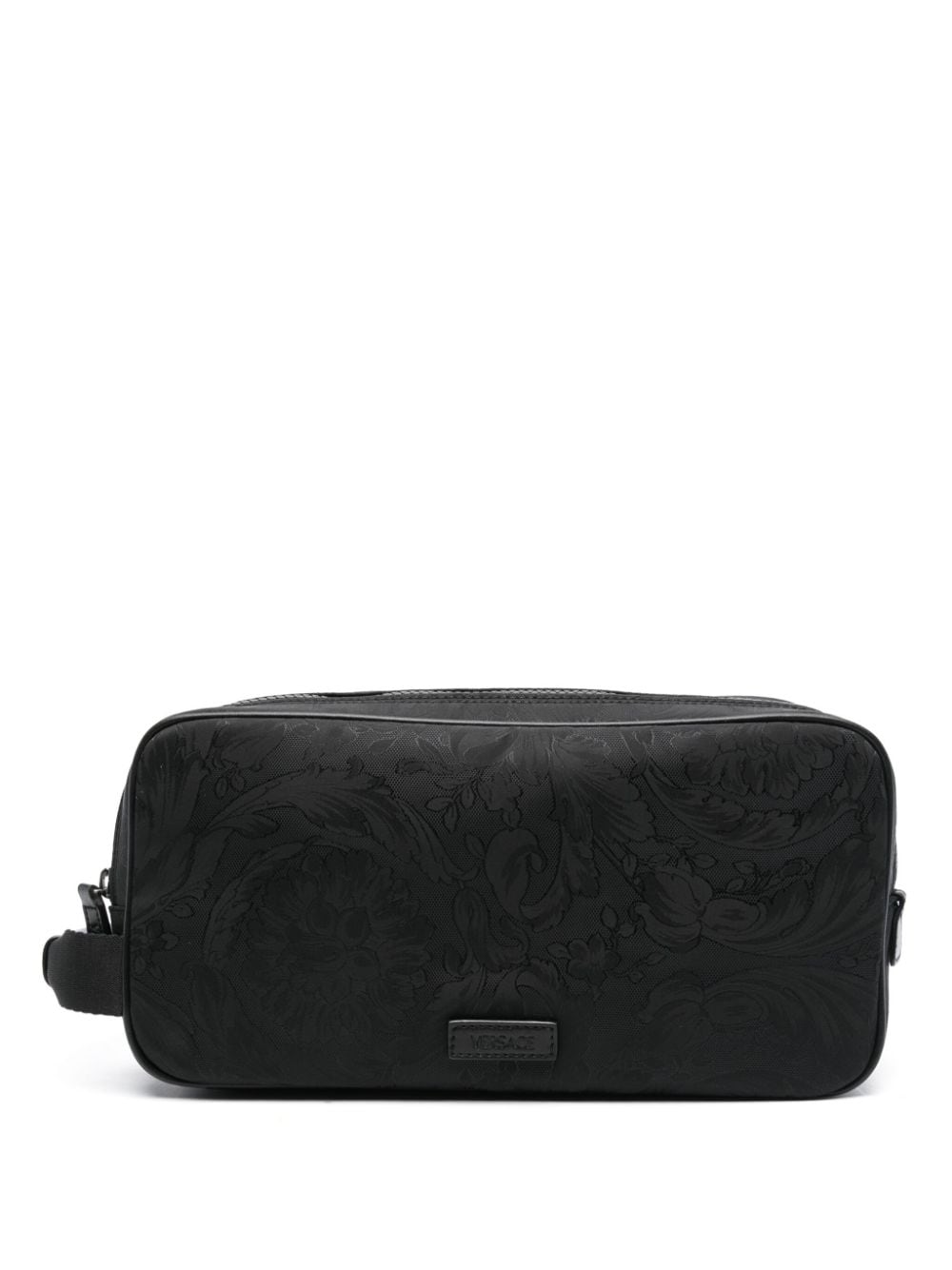Versace Neo Nylon Jacquard Wash Bag In Schwarz