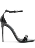 Dolce & Gabbana logo-plaque patent sandals - Black