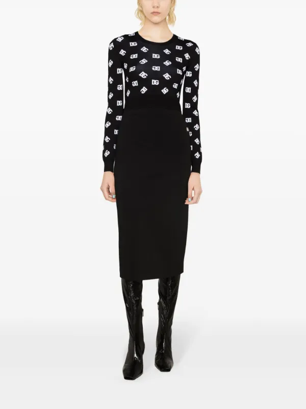 Dolce & Gabbana DGロゴジャカード セーター | ブラック