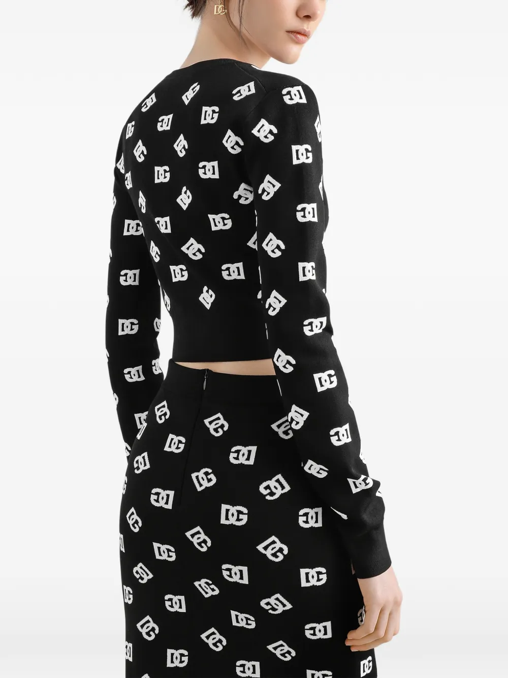 Dolce & Gabbana Trui met DG-logo en jacquard Zwart