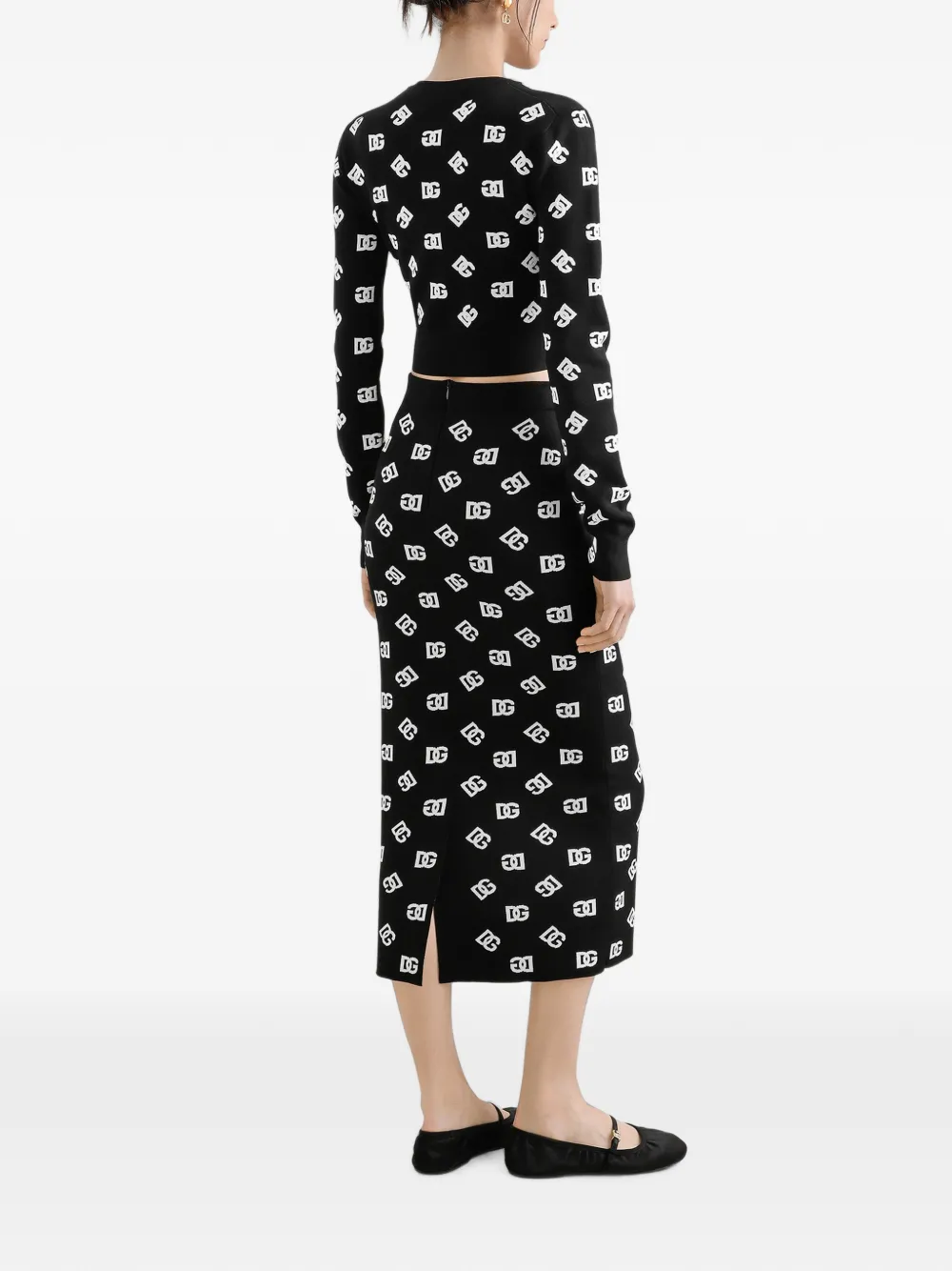 Dolce & Gabbana Trui met DG-logo en jacquard Zwart