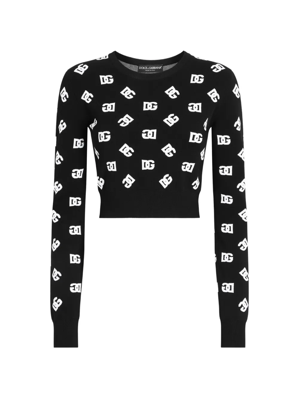 Dolce & Gabbana Trui met DG-logo en jacquard Zwart