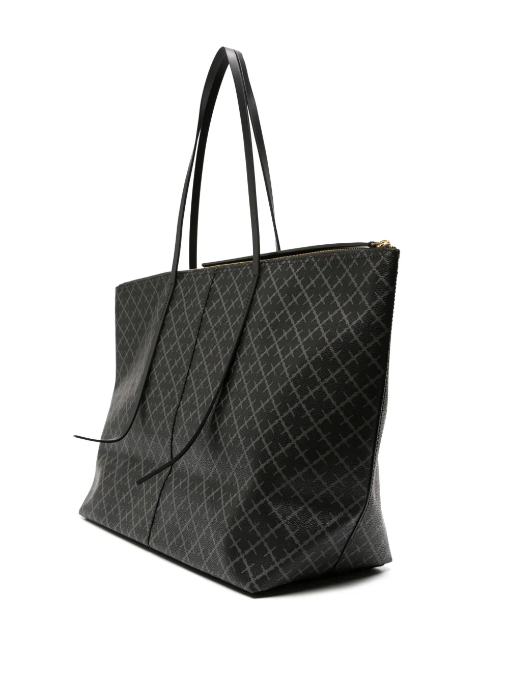 By Malene Birger Luze shopper met monogramprint Zwart