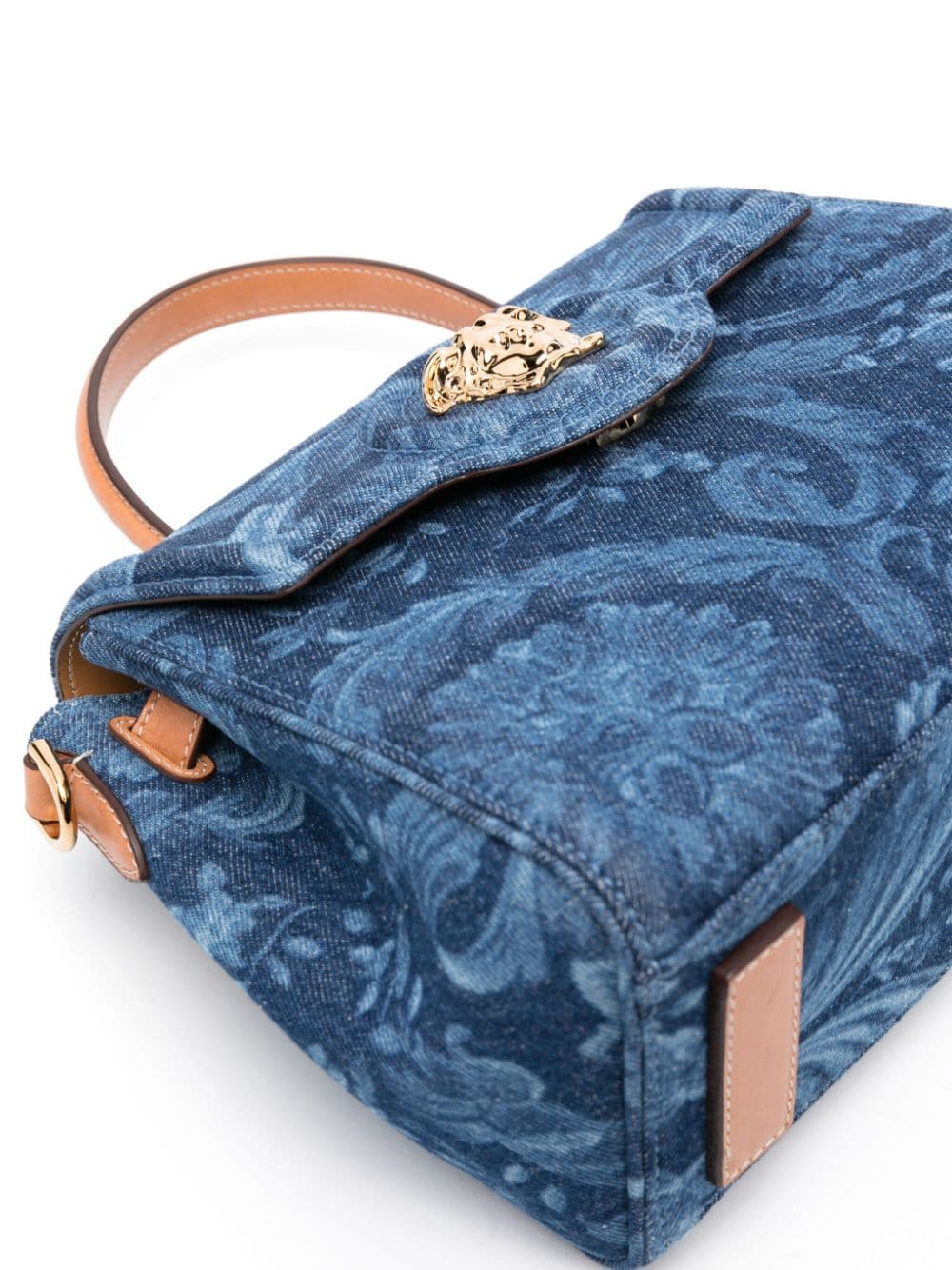 Shop Versace Small La Medusa Tote Bag In Blue