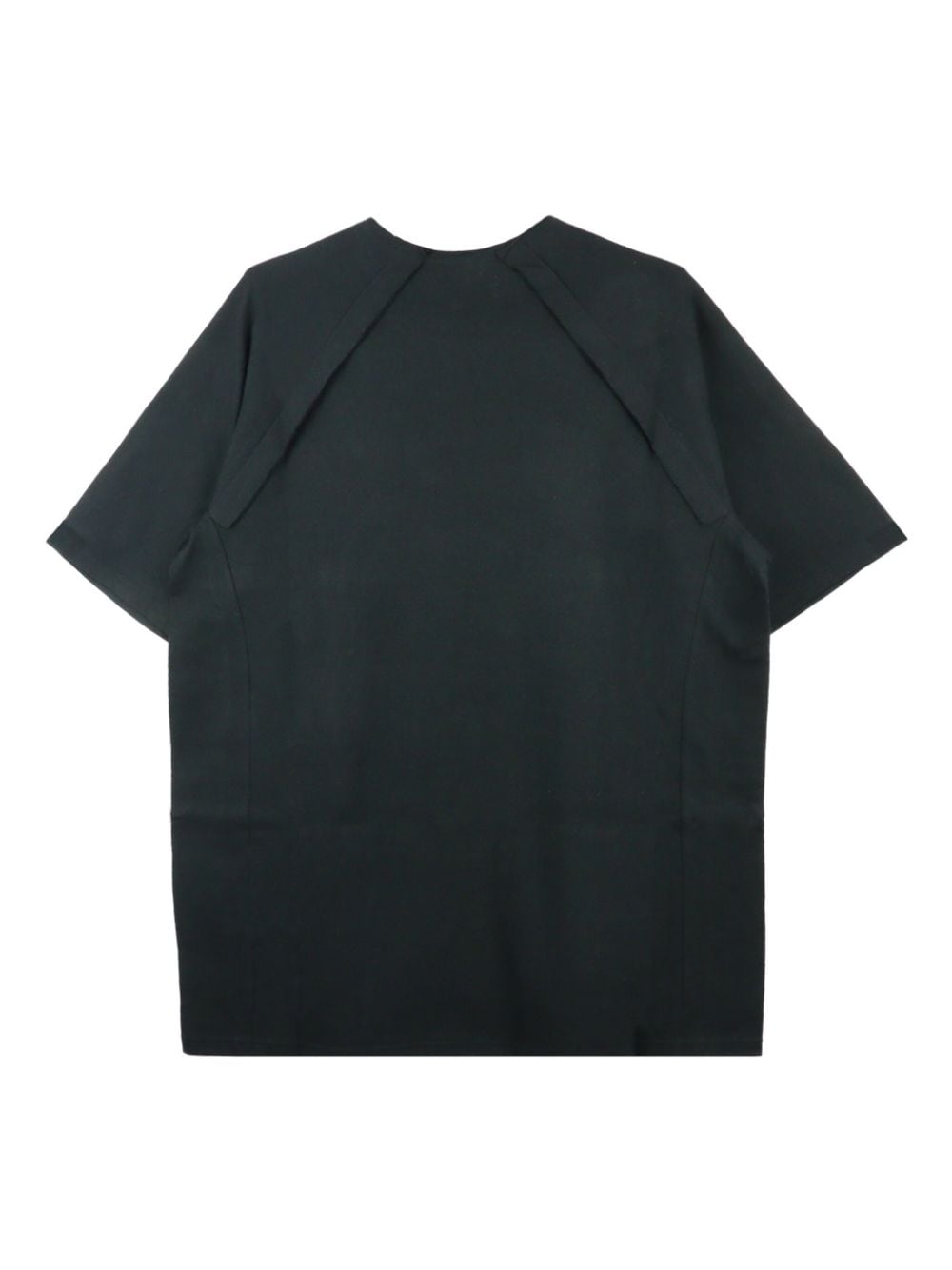 Shop Yohji Yamamoto Layered Short-sleeve Cotton T-shirt In Black