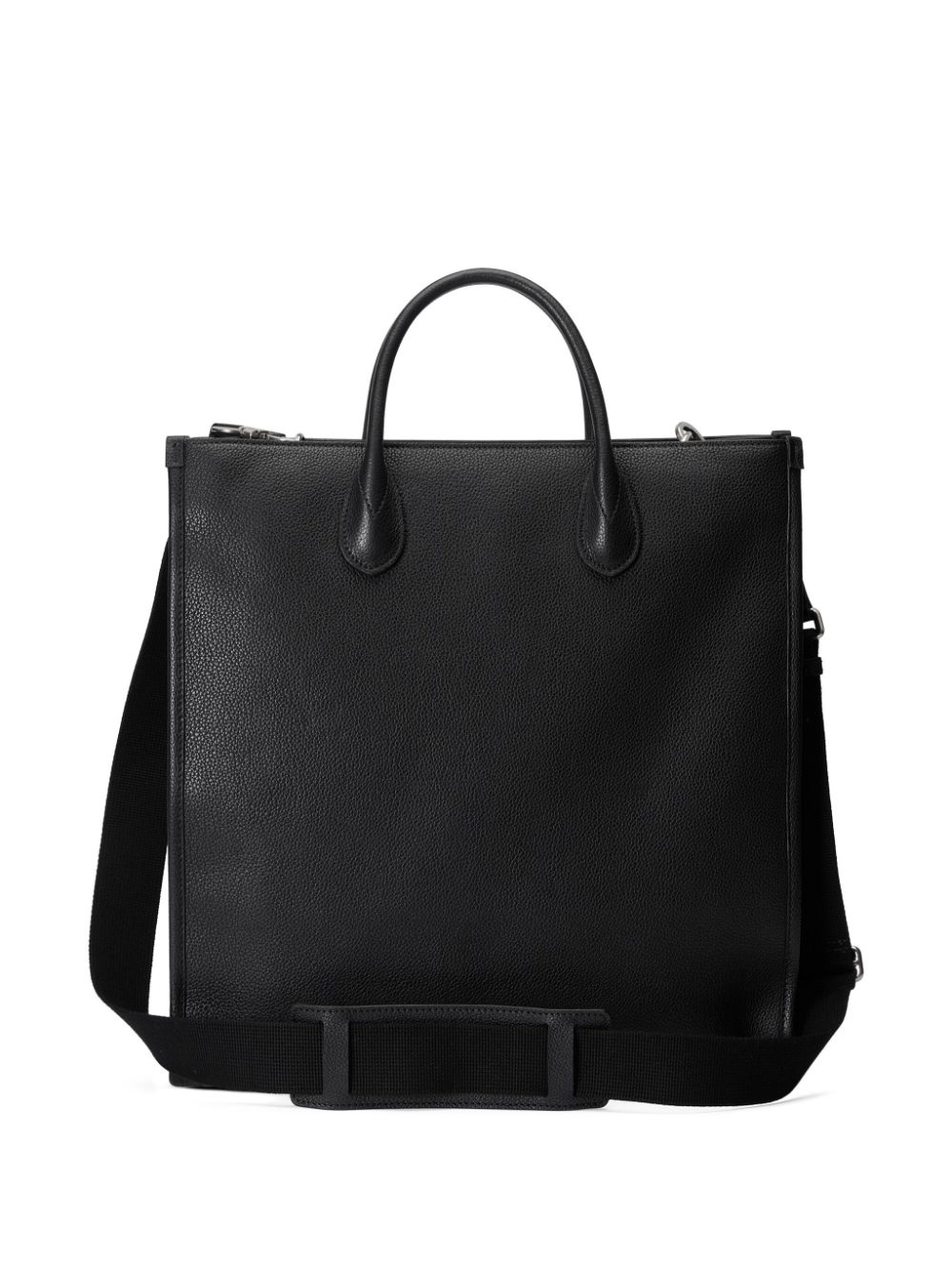 Shop Gucci Logo-embossed Leather Tote Bag In Schwarz