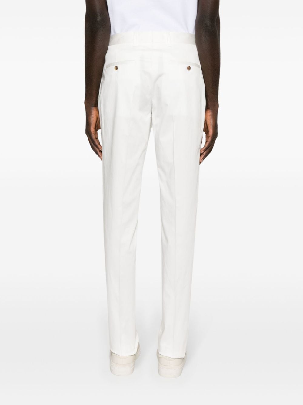 Shop Lardini Mid-rise Tailored Trousers In White