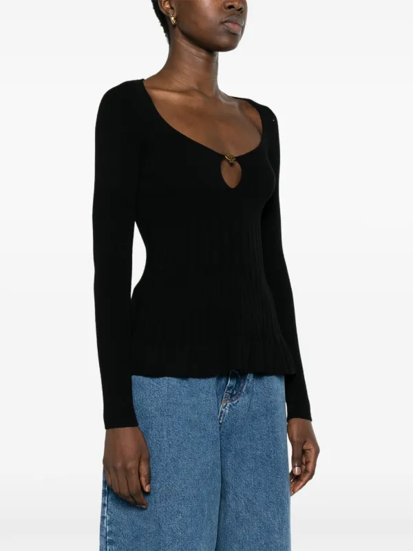 Tシャツ・カットソー PHILOSOPHY DI LORENZO SERAFINI RIBBED STRETCH KNIT Philosophy Di Lorenzo Serafini logo-plaque ribbed-knit Top