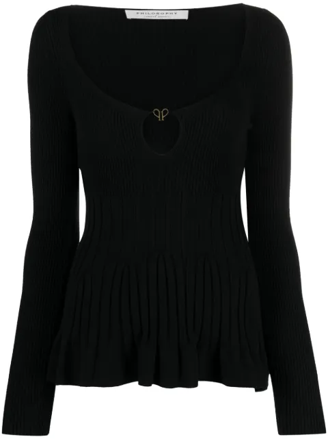Philosophy Di Lorenzo Serafini logo-plaque ribbed-knit top