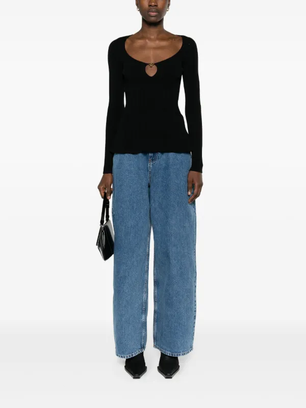 Tシャツ・カットソー PHILOSOPHY DI LORENZO SERAFINI RIBBED STRETCH KNIT Philosophy Di Lorenzo Serafini logo-plaque ribbed-knit Top