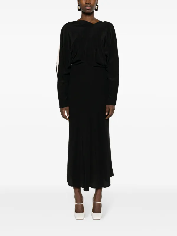 Victoria Beckham colour block Crepe Maxi Dress Farfetch