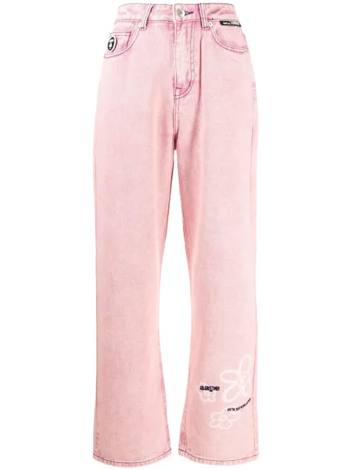 Jean droit à fleurs - AAPE BY *A BATHING APE® - Modalova