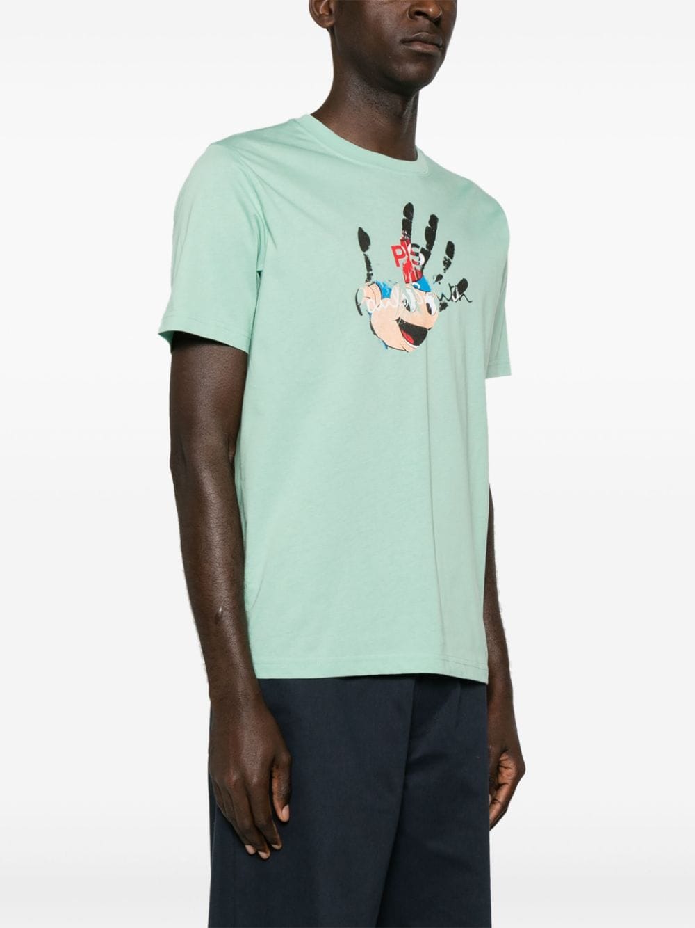 Shop Ps By Paul Smith Hand Logo-print T-shirt In Green