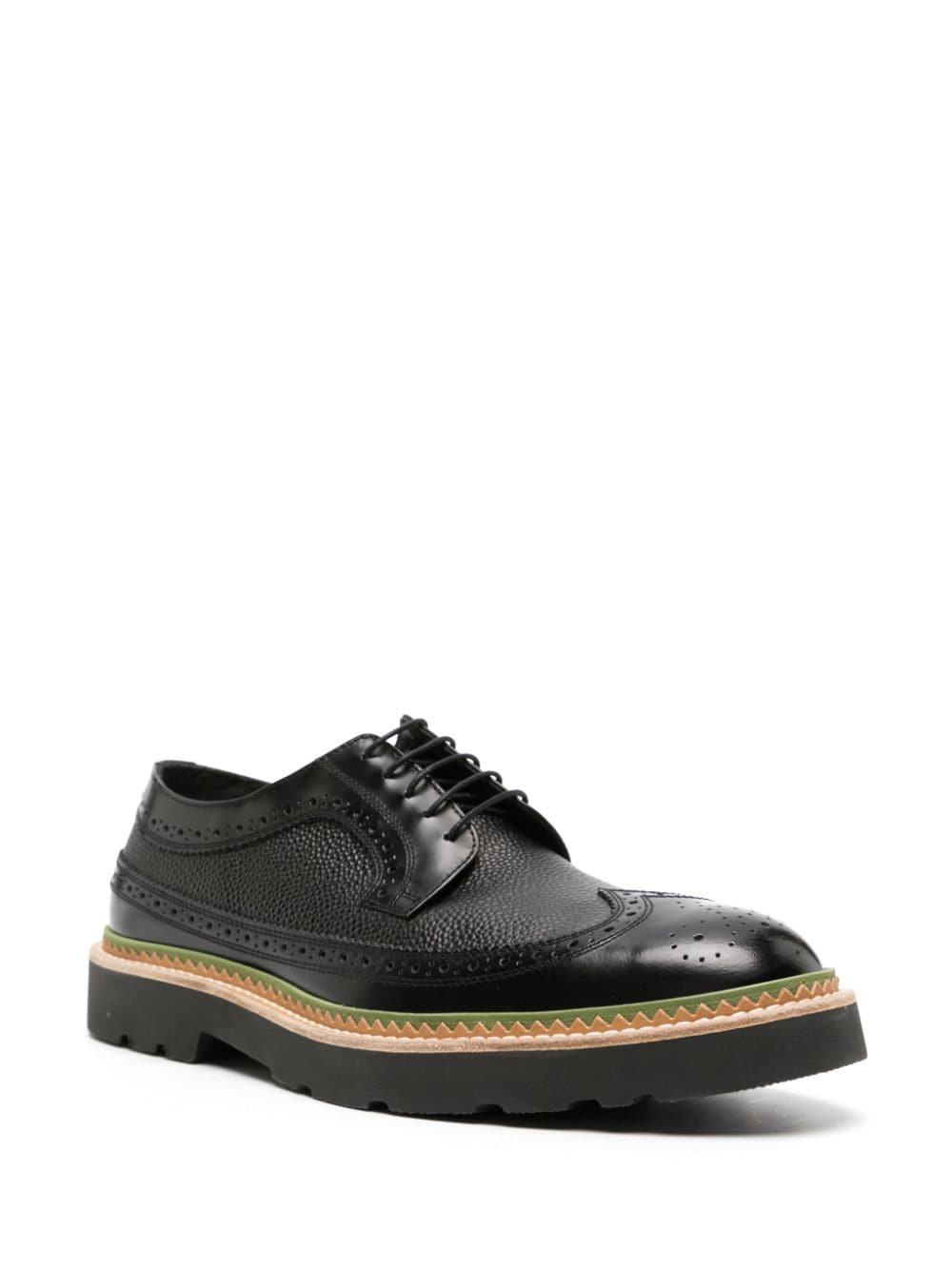Shop Paul Smith Pebbled-leather Brogues In Schwarz