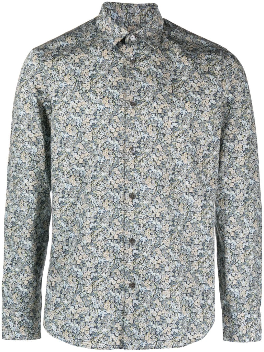 Paul Smith Floral-print Poplin Shirt In Grün