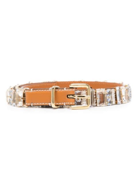 Ermanno Scervino crystal-embellished leather belt