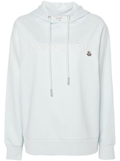 Moncler embroidered-logo cotton hoodie