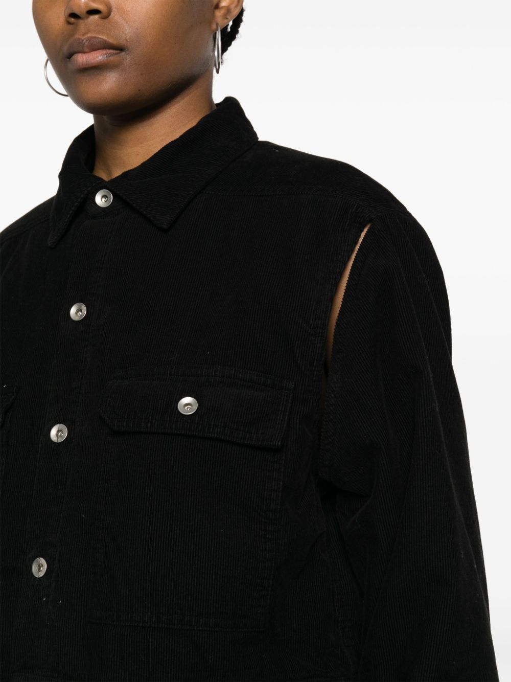 Shop Rick Owens Drkshdw Corduroy Shirt Jacket In Schwarz