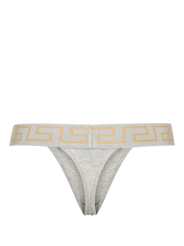 Greca-waistband jersey thong, Versace