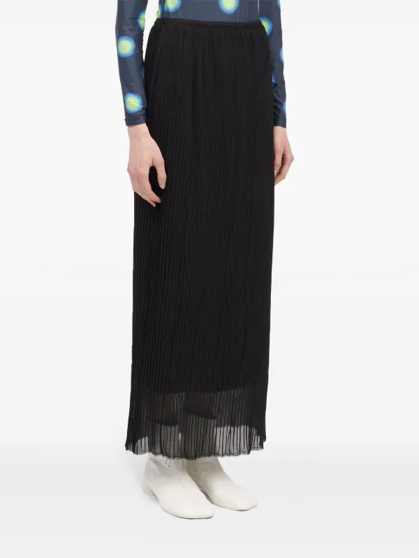 MM6 Maison Margiela プリーツ マキシスカート | ブラック | FARFETCH JP