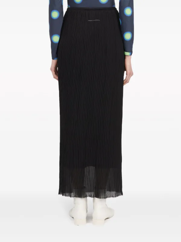 MM6 Maison Margiela プリーツ マキシスカート | ブラック | FARFETCH JP