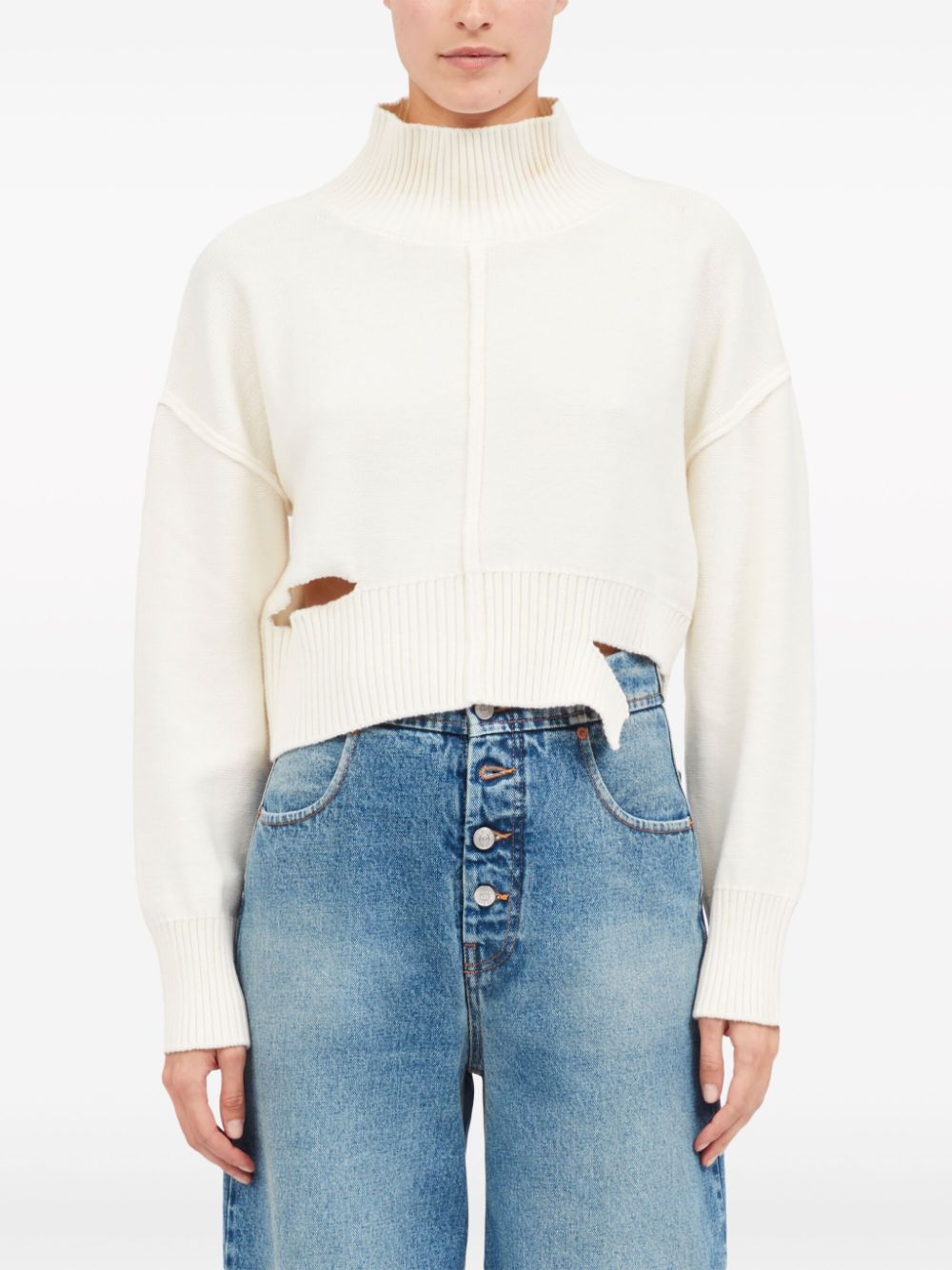 Image 2 of MM6 Maison Margiela high-neck cut-out jumper