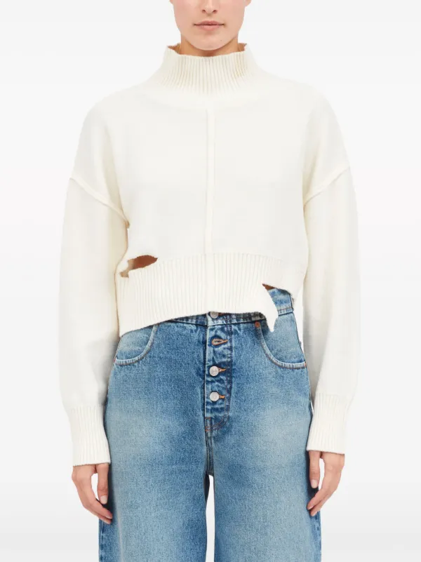 【タグ付未使用】 MM6 メゾンマルジェラ コットン ニット カットアウト MM6 MAISON MARGIELA カットアウト セーター