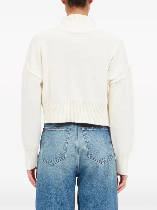 MM6 Maison Margiela high-neck cut-out Jumper | White | FARFETCH RO