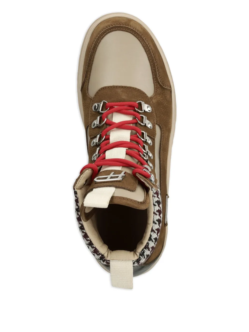 Filling Pieces houndstooth-panel lace-up boots Neutrals