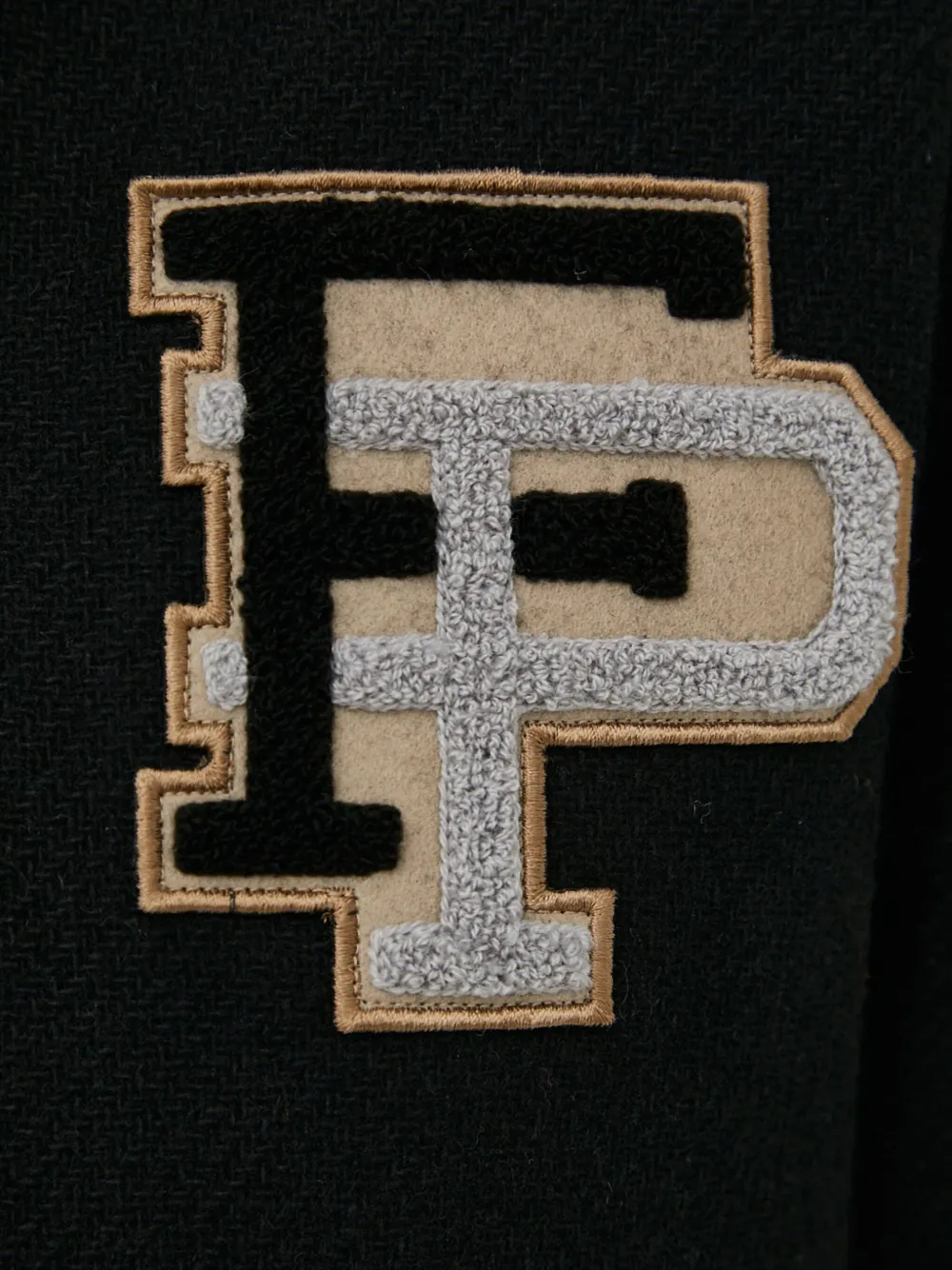 Filling Pieces varsity-style logo-patch bomber jacket Zwart